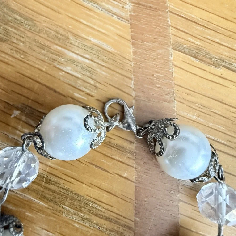 Vintage Italian Single‎ Decade Rosary Chaplet Faux Pearl Beads Crucifix Cuart